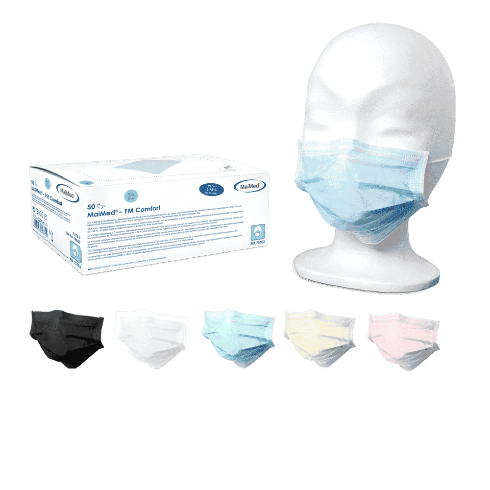 FM_Comfort_OP-Maske_75503_Gruppe_RGB MaiMed® – FM Comfort Mundschutz mit Gummizug
