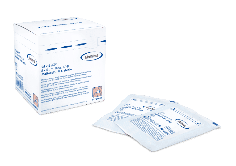 MaiMed® – Mullkompressen 8-fach steril, 25x2 Stück