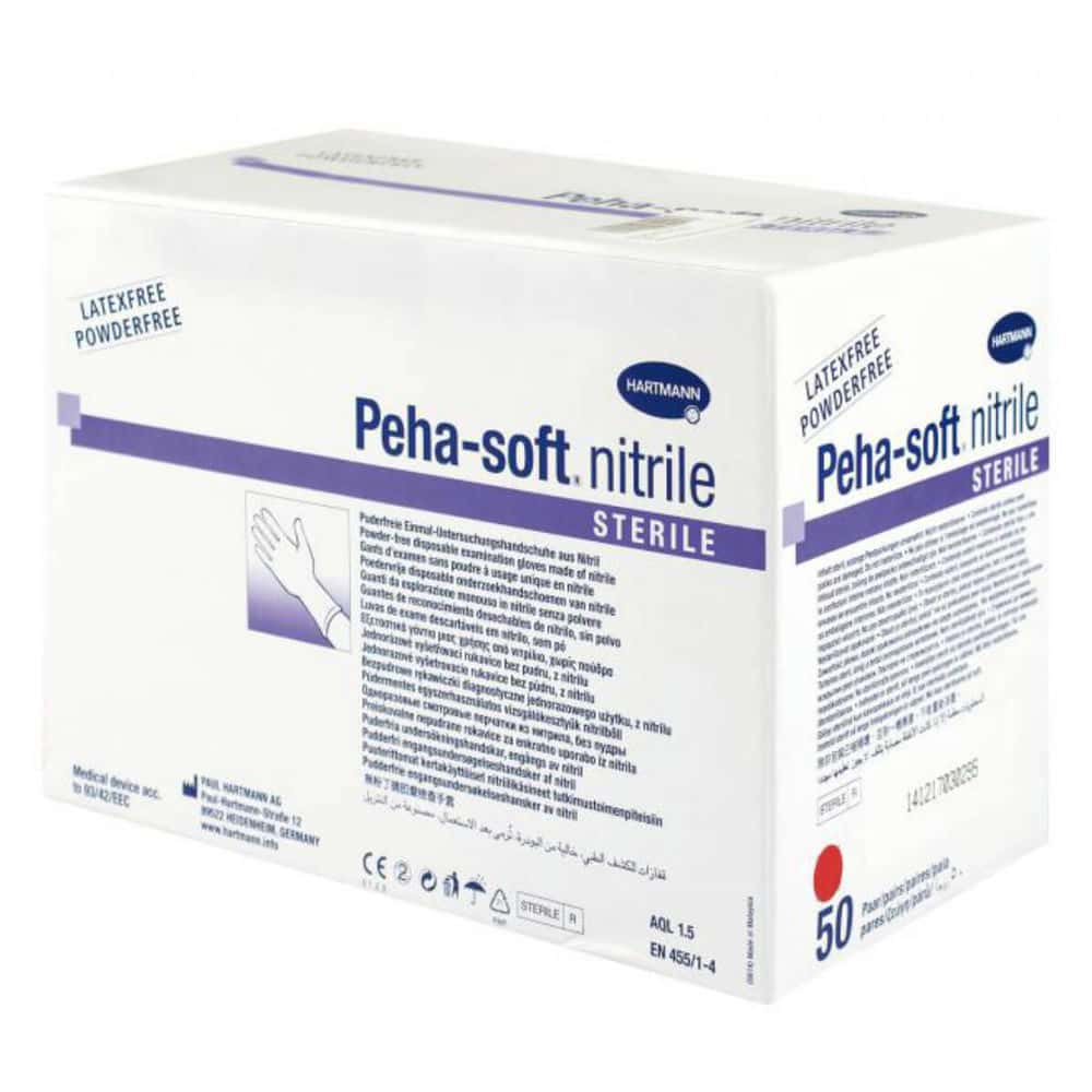 Hartmann Peha-soft nitrile steril, sterile Untersuchungshandschuhe, blau, 50 Paar/Box