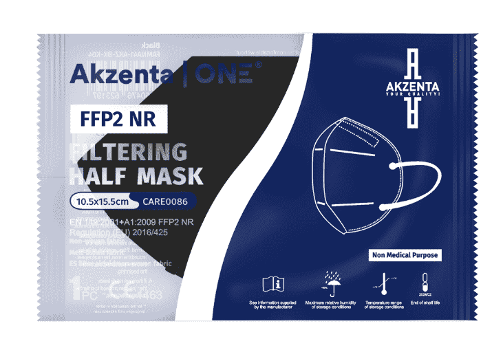 Akzenta FFP2 Faltmaske, ohne Ventil, in Farbe, 10er Box