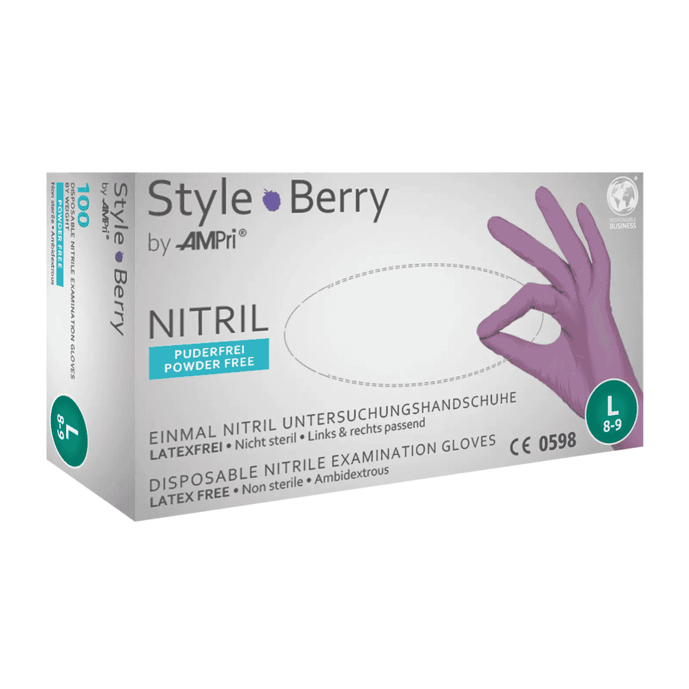 Handschuhbox des nitril Einweghandschuhs Style Berry by AMPri in Größe L