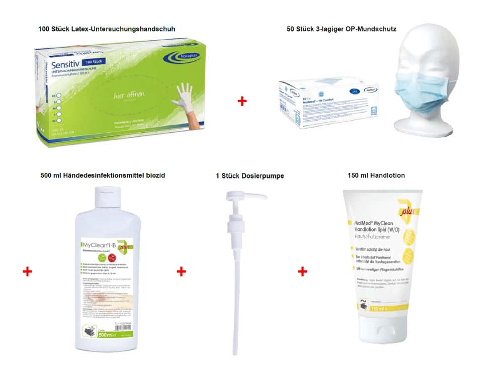 Novaprax-Schutz-Hygiene-Set-1ThO81w7BNHfPL Schutz-/Hygiene-Komplett-Set Latex