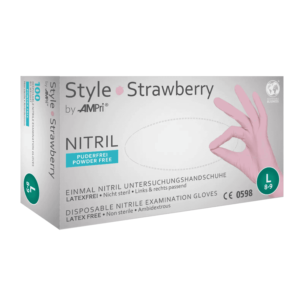 Handschuhbox des nitril Einweghandschuhs Style Strawberry by AMPri in Größe L