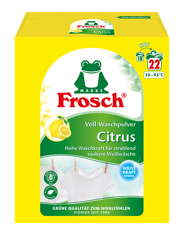 Frosch® Citrus Voll-Waschpulver 1,45 kg (22WL) Packung