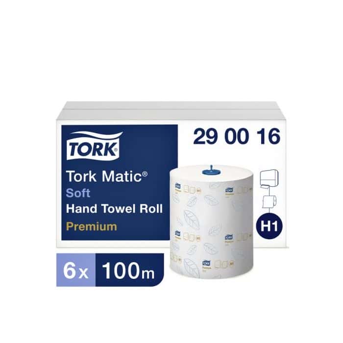 Tork Matic Premium Handtuchrolle H1, 2-lagig, hochweiß, 100m, mit Lorbeerblattprägung