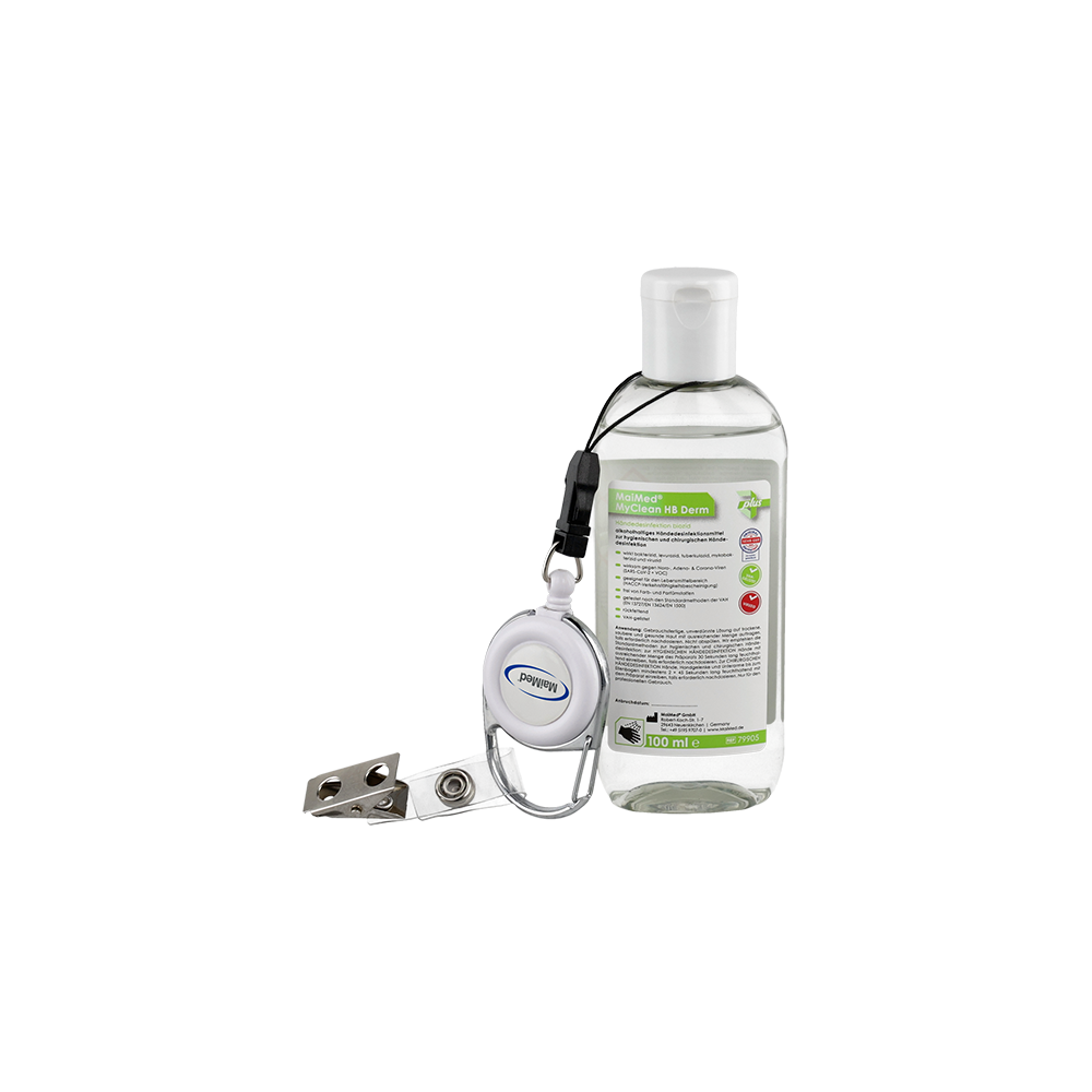 Desinfektionsmittel, Handgel, Medi-Behälter, Brennhbem, Lanyard Clip