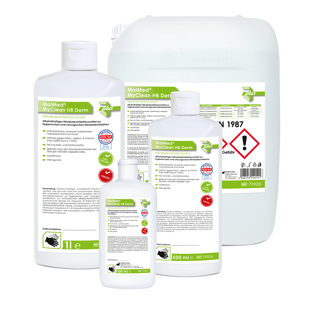 MaiMed® MyClean HB Derm Händedesinfektion biozid Flasche