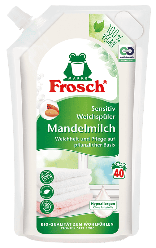 4001499957536_Frosch-Mandelmilch-Sensitiv-Weichsp-ler_1L_34694 Sensitiv Weichspüler