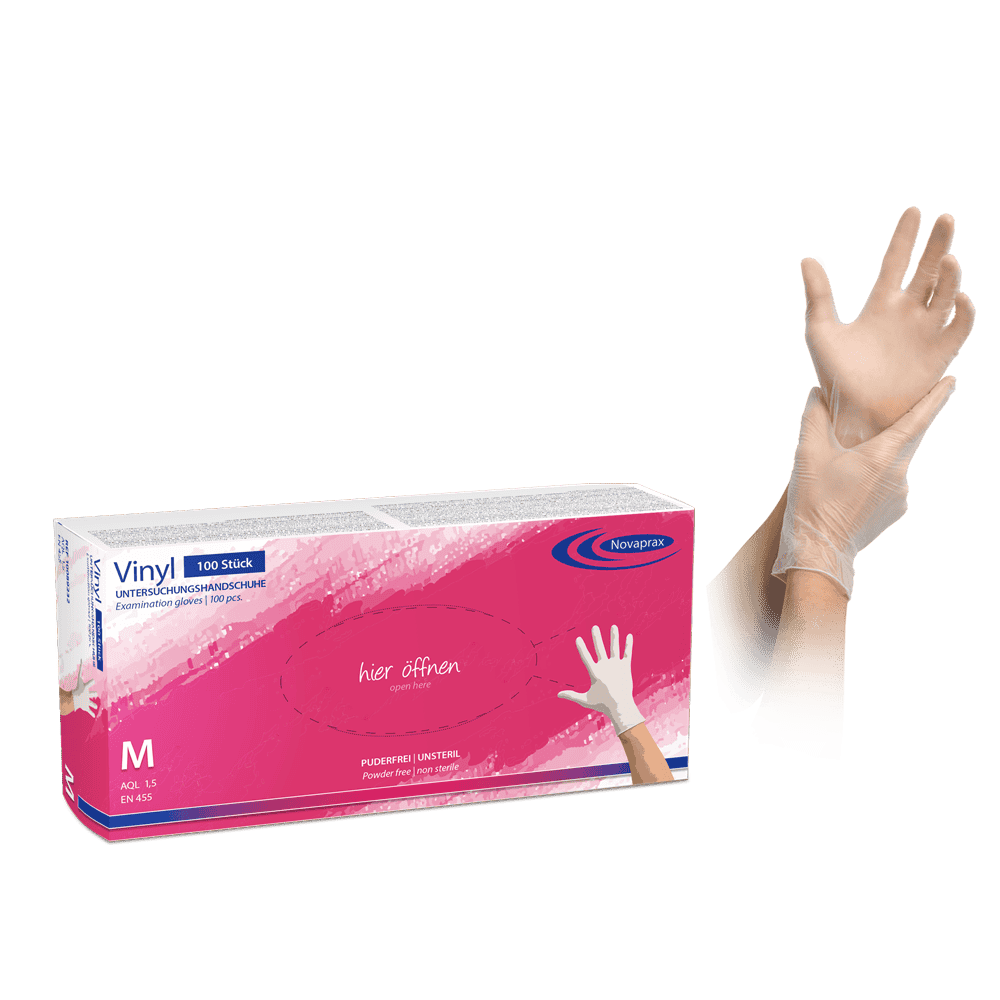 NP_Vinyl_weiss_mit-Hand Novaprax - Vinyl PF Vinylhandschuh