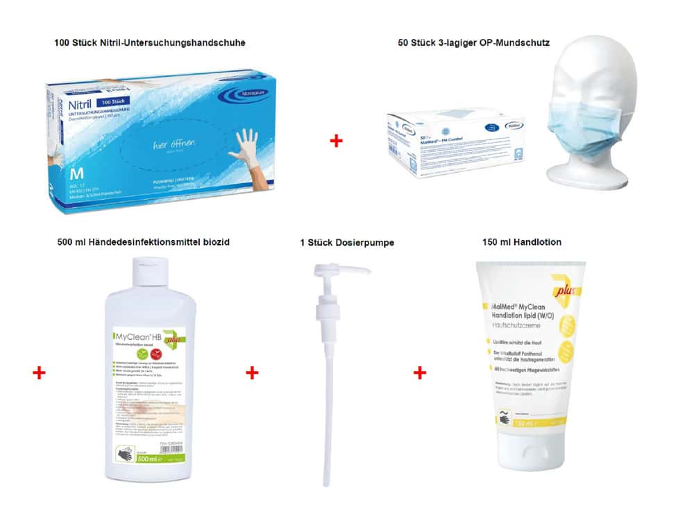 Novaprax-Schutz-Hygiene-Set-2 Schutz-/Hygiene-Komplett-Set Nitril